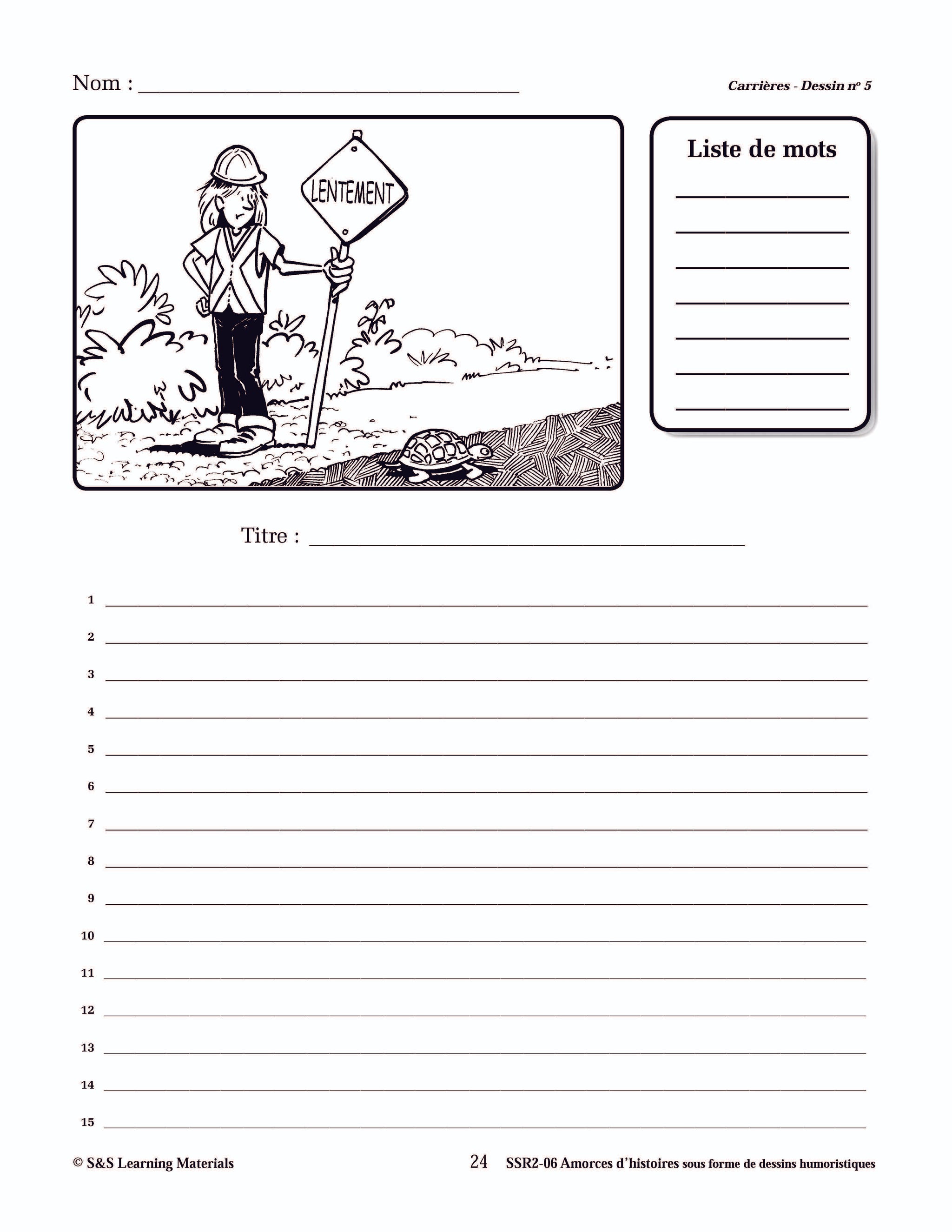 Amorces d'histoires de carrières sous forme de dessins humoristiques 4e à 6e année