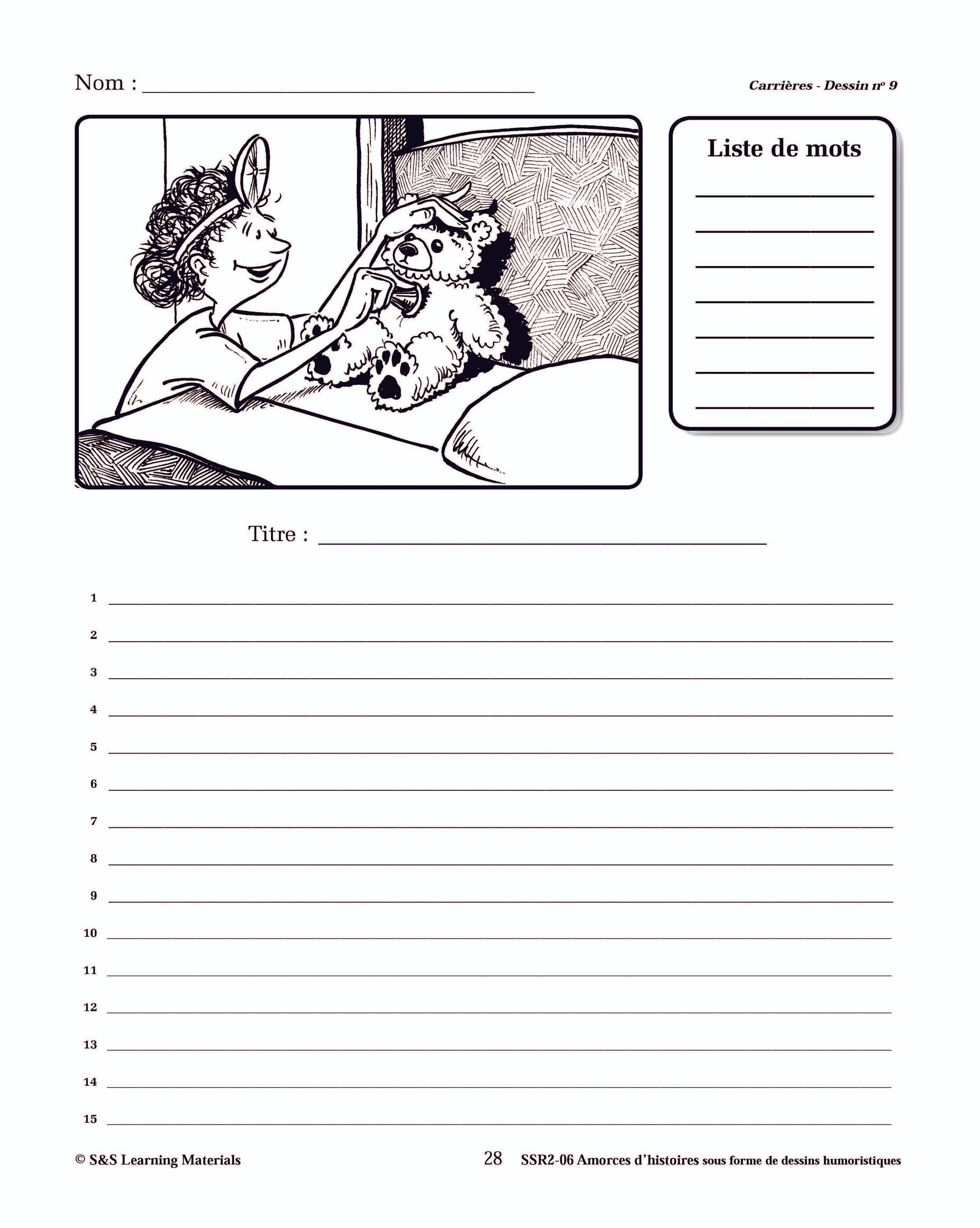 Amorces d'histoires de carrières sous forme de dessins humoristiques 4e à 6e année