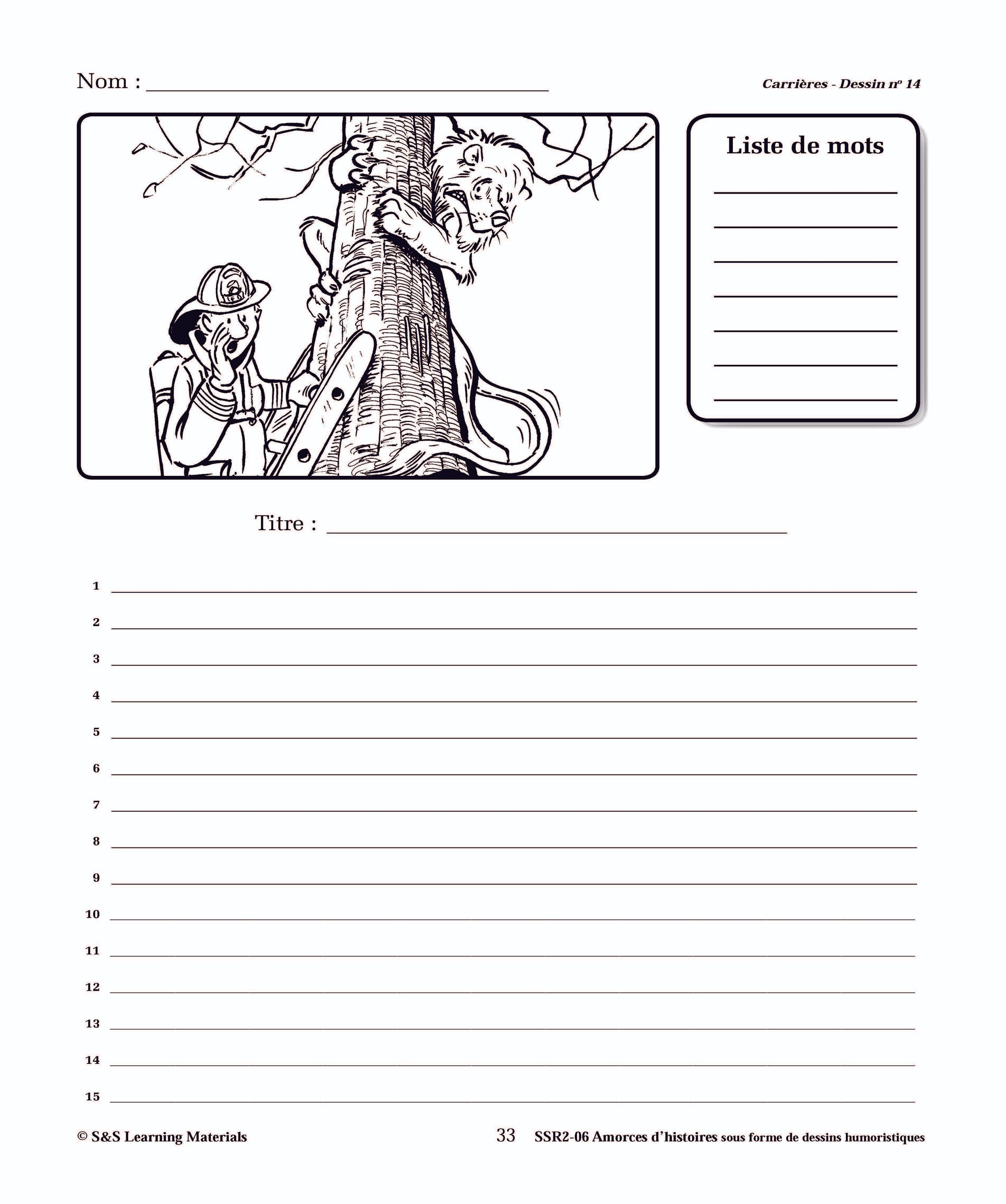 Amorces d'histoires de carrières sous forme de dessins humoristiques 4e à 6e année