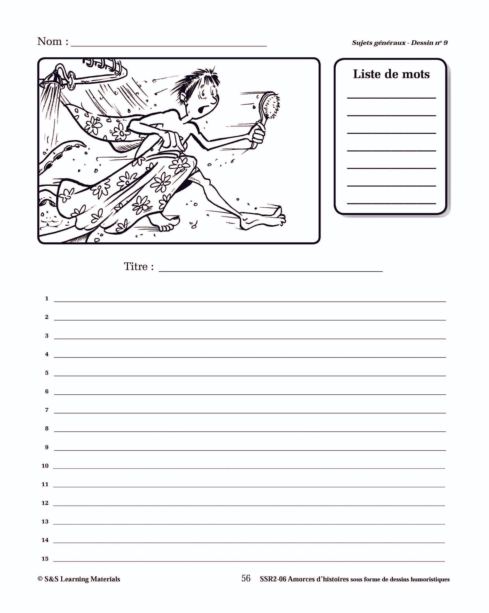 Amorces d'histoires sous forme de dessins humoristiques 4e à 6e année