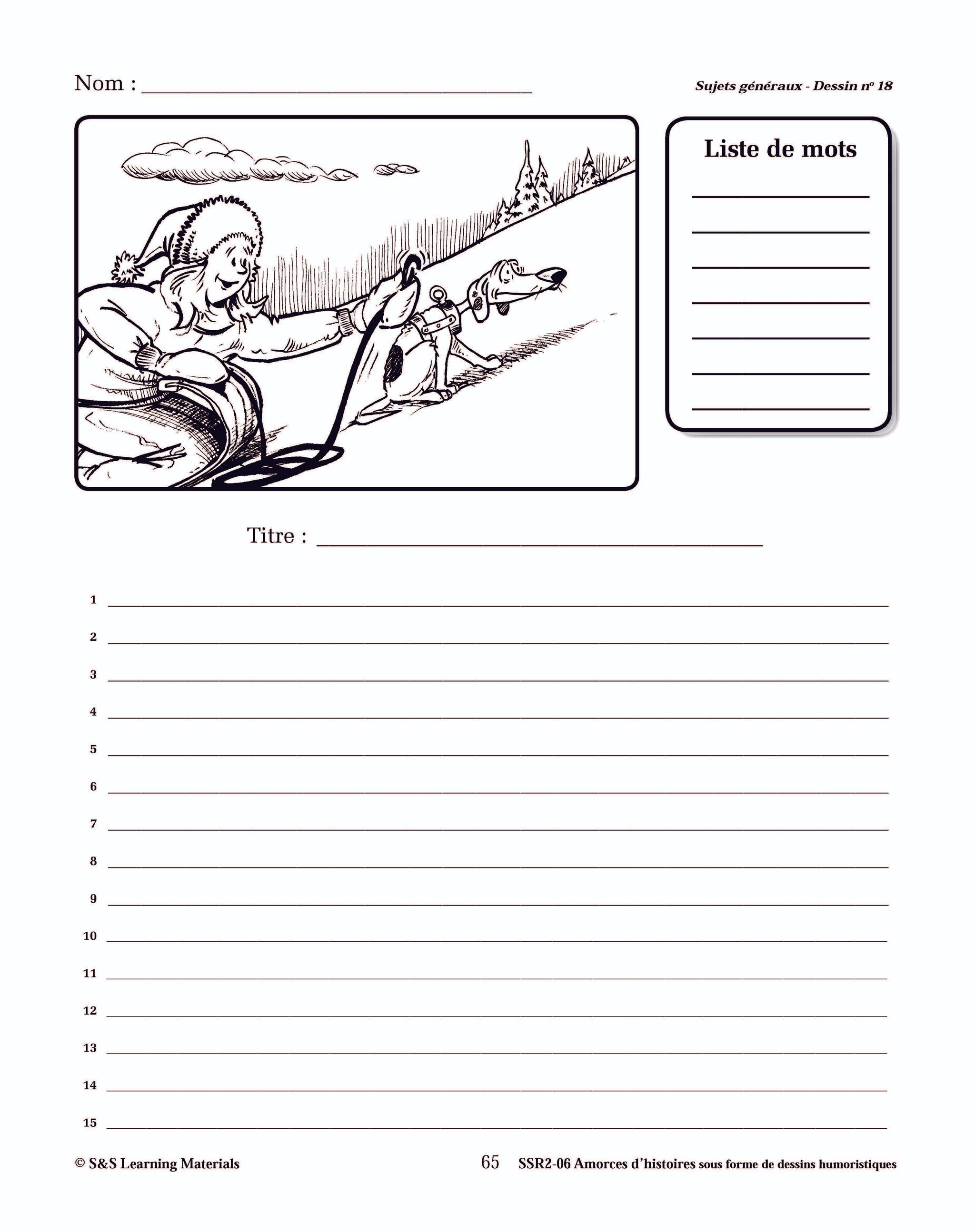 Amorces d'histoires sous forme de dessins humoristiques 4e à 6e année