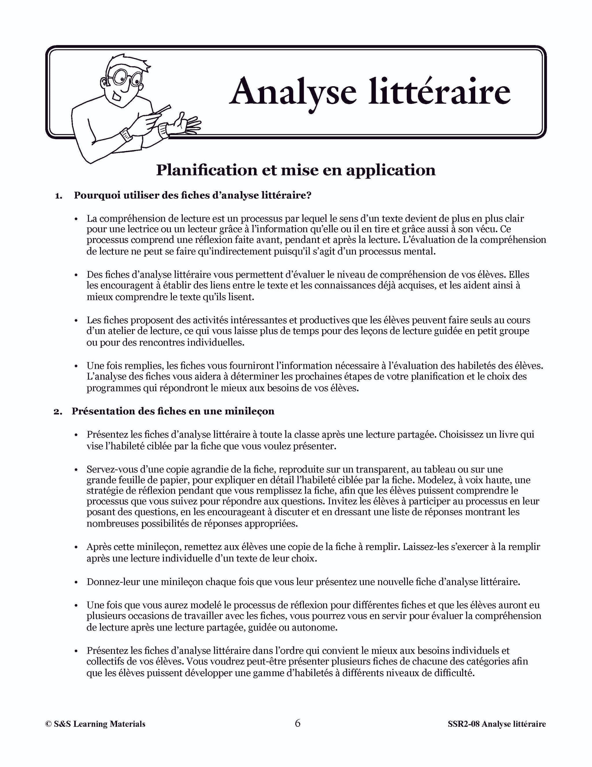 Appréhension de l'information pertinente 4e à 6e année : activités d'analyse littéraire