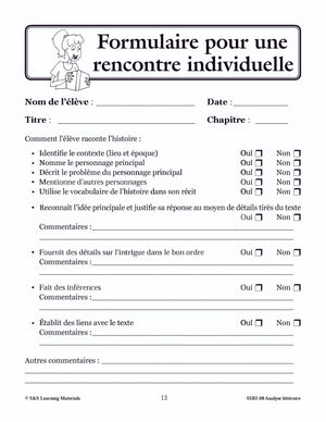 Appréhension de l'information pertinente 4e à 6e année : activités d'analyse littéraire
