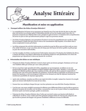 Analyse des personnages 4e à 6e année : activités d'analyse littéraire