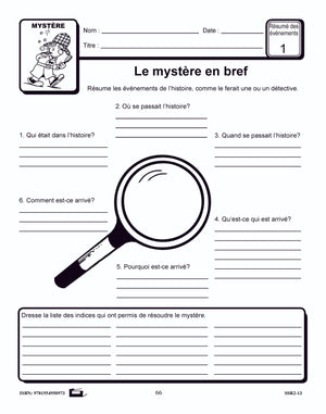 La littéracie par le mystère et l'aventure : Activités de résumé des événements 4e à 6e année