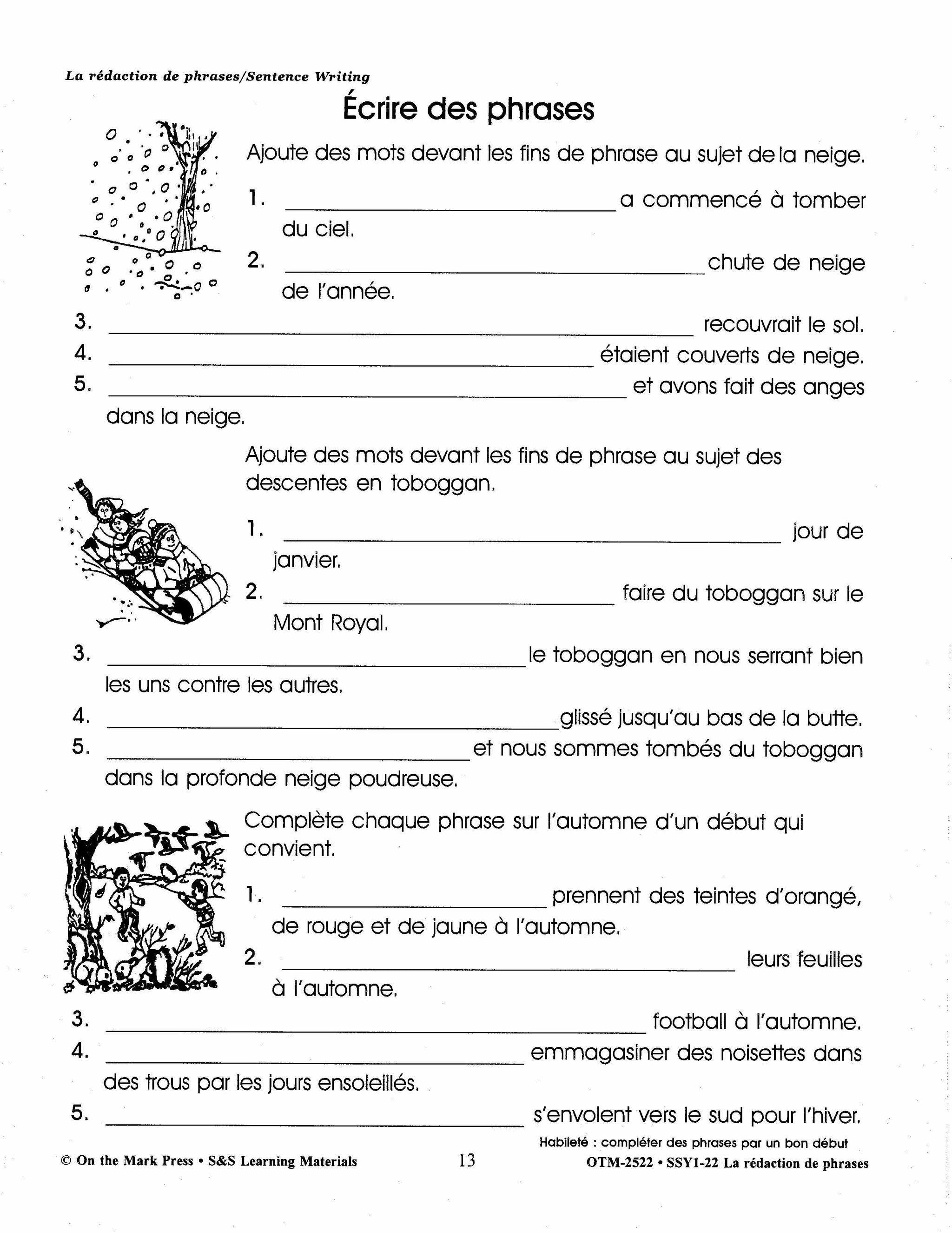 French/English Language Arts: 5 Book Bundle Grades 1-3