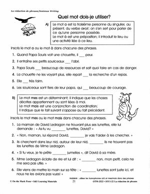 French/English Language Arts: 5 Book Bundle Grades 1-3