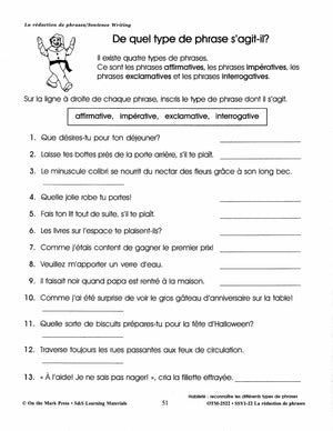 French/English Language Arts: 5 Book Bundle Grades 1-3