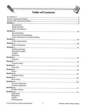 Poetry Prompts Grades 4-6