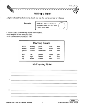 Poetry Prompts Grades 4-6