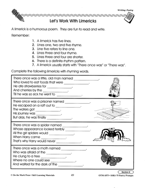 Poetry Prompts Grades 4-6