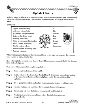 Poetry Prompts Grades 4-6