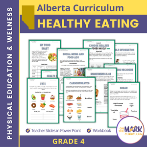 Healthy Eating Alberta Grade 4 Curriculum - Workbook & Slides!