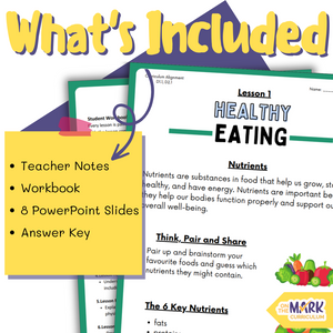 Healthy Eating British Columbia Grade 4 Curriculum - Workbook & Slides!