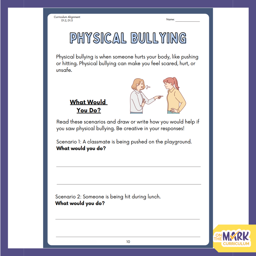 Personal Safety and Injury Prevention Ontario Grade 4 Curriculum - Workbook & Slides!