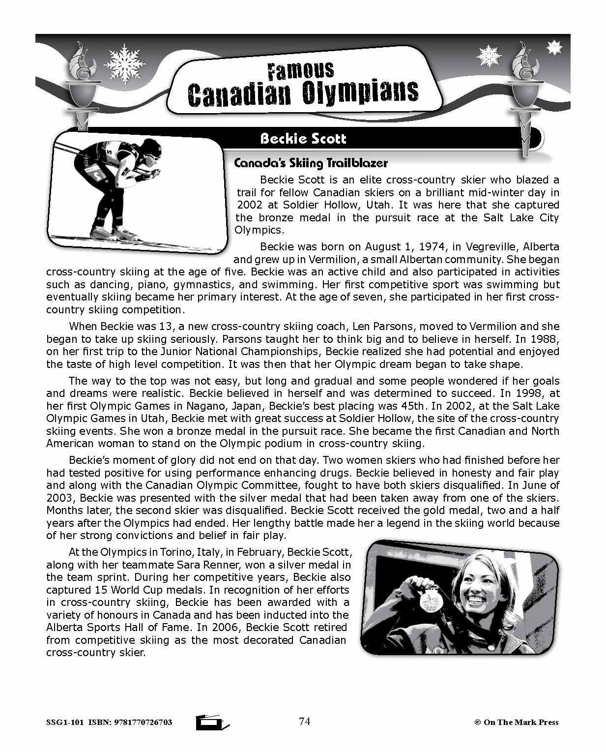 Beckie Scott Canada's Skiing Trailblazer Reading Activity