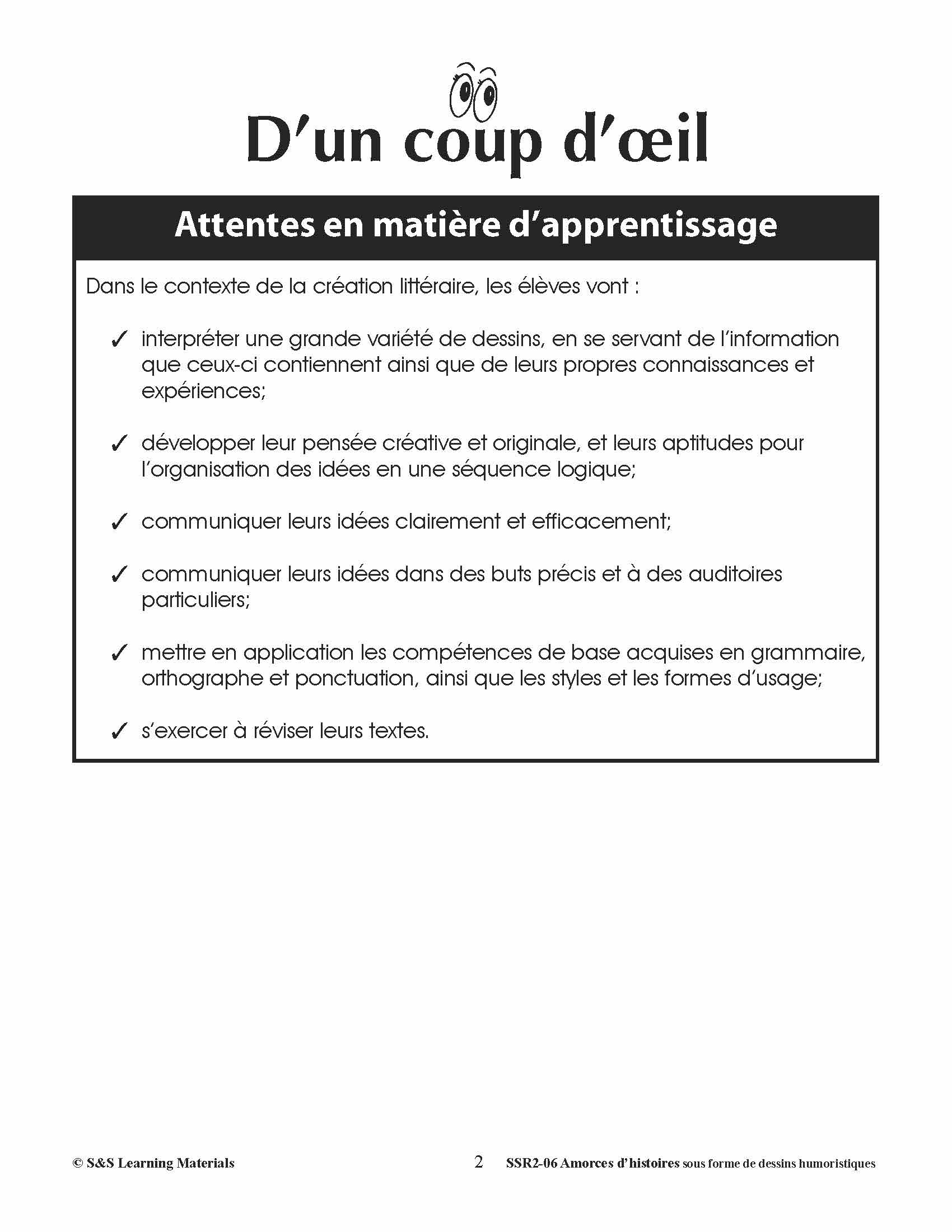 Amorces d'histoires fantastiques sous forme de dessins humoristiques 4e à 6e année