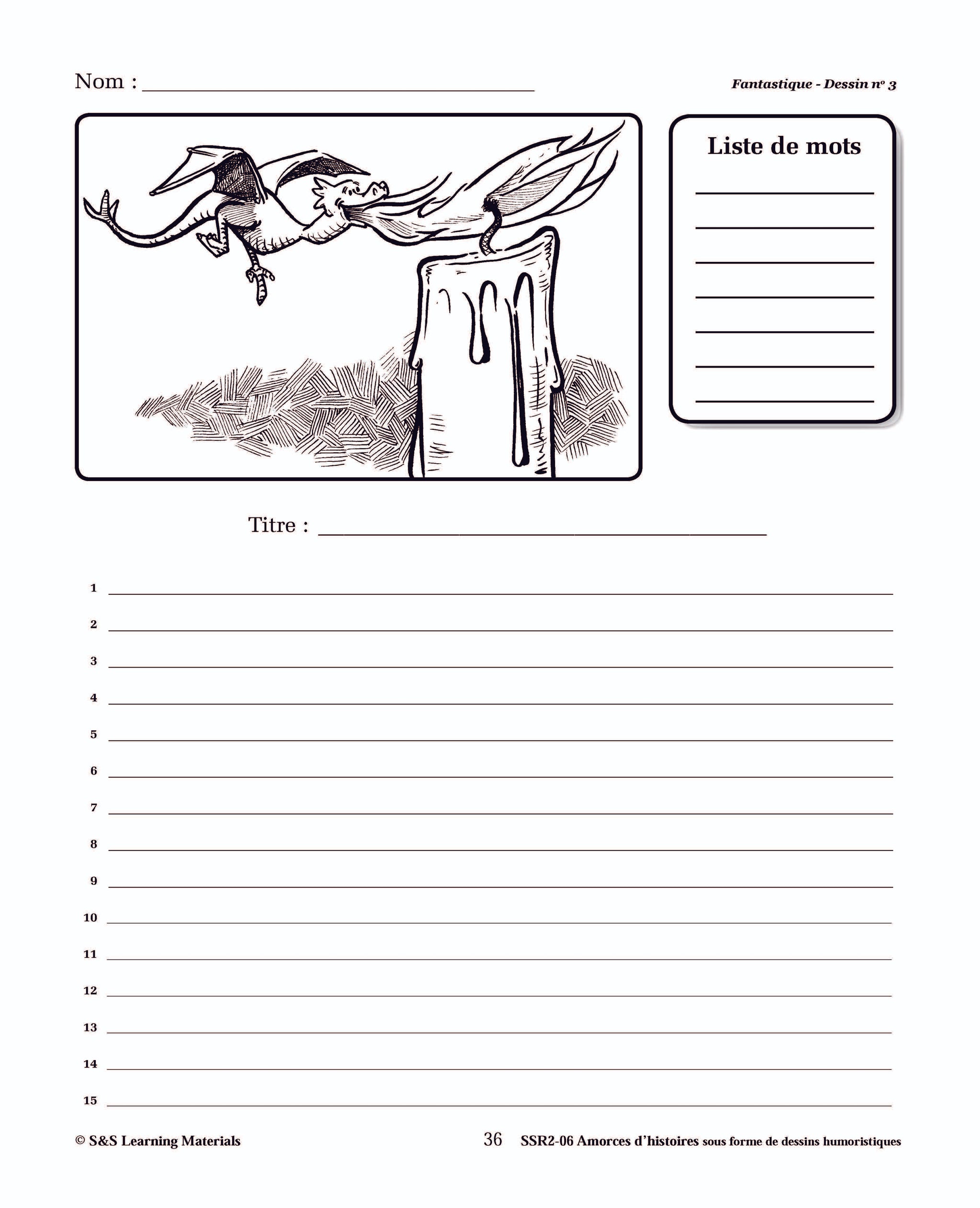 Amorces d'histoires fantastiques sous forme de dessins humoristiques 4e à 6e année