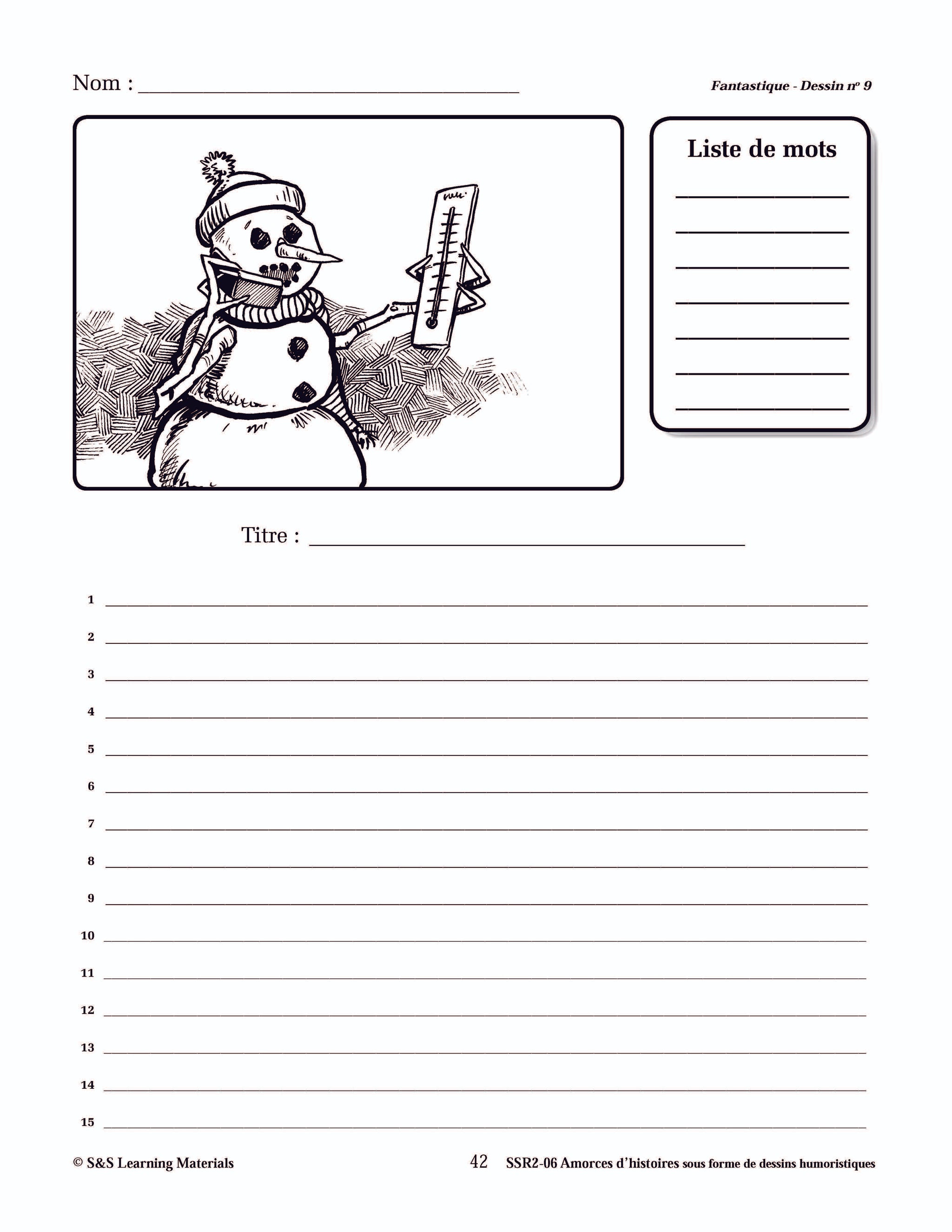 Amorces d'histoires fantastiques sous forme de dessins humoristiques 4e à 6e année