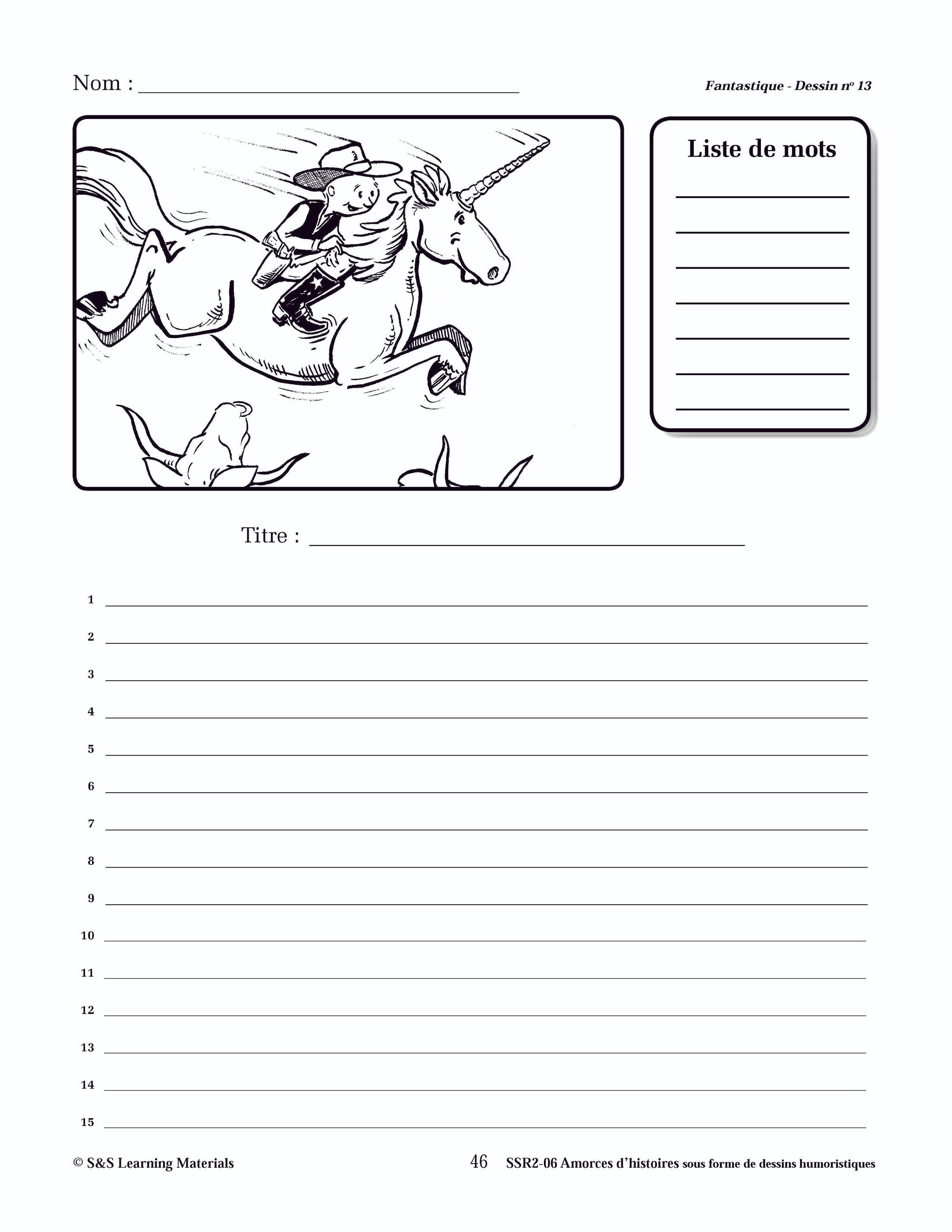 Amorces d'histoires fantastiques sous forme de dessins humoristiques 4e à 6e année