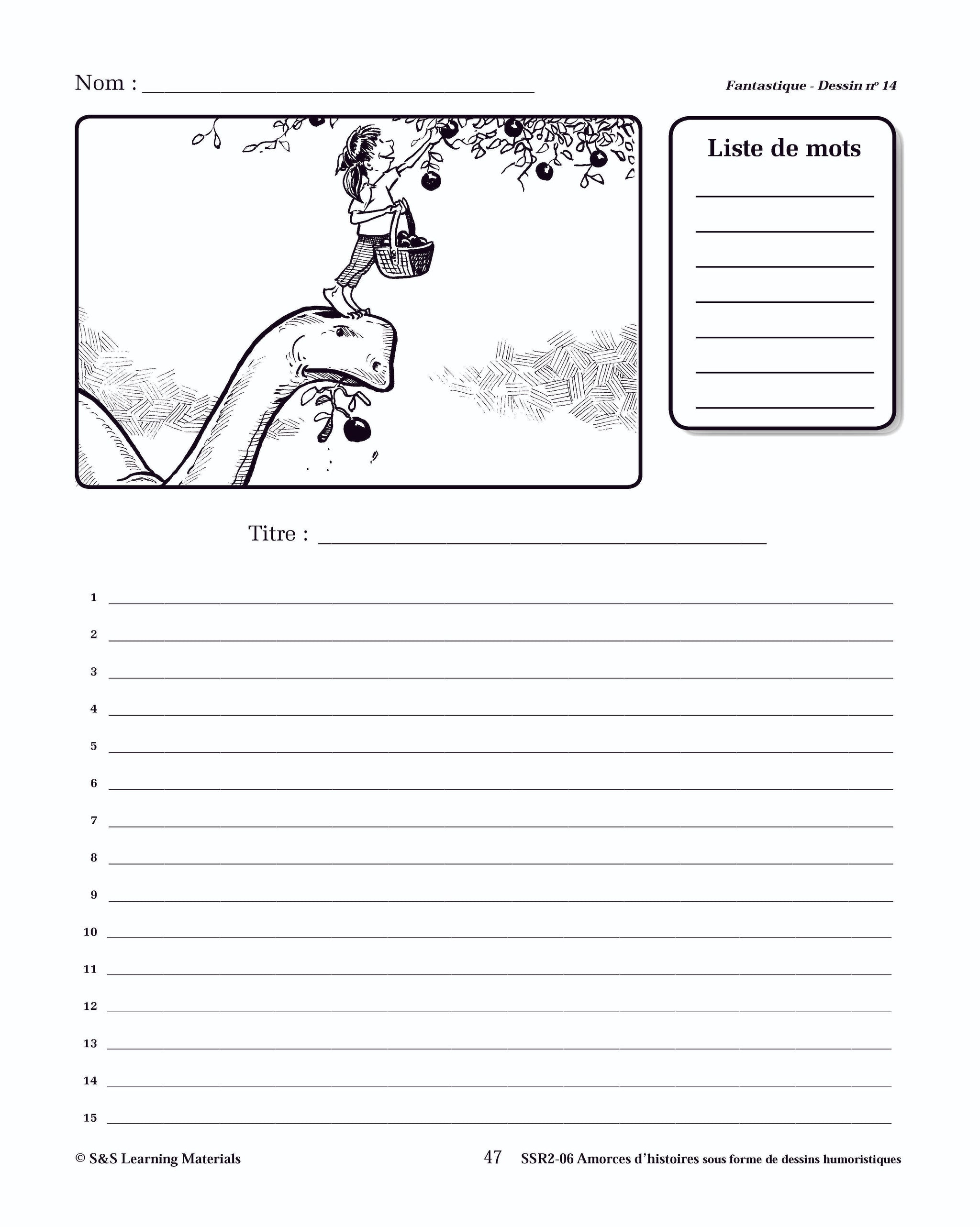 Amorces d'histoires fantastiques sous forme de dessins humoristiques 4e à 6e année