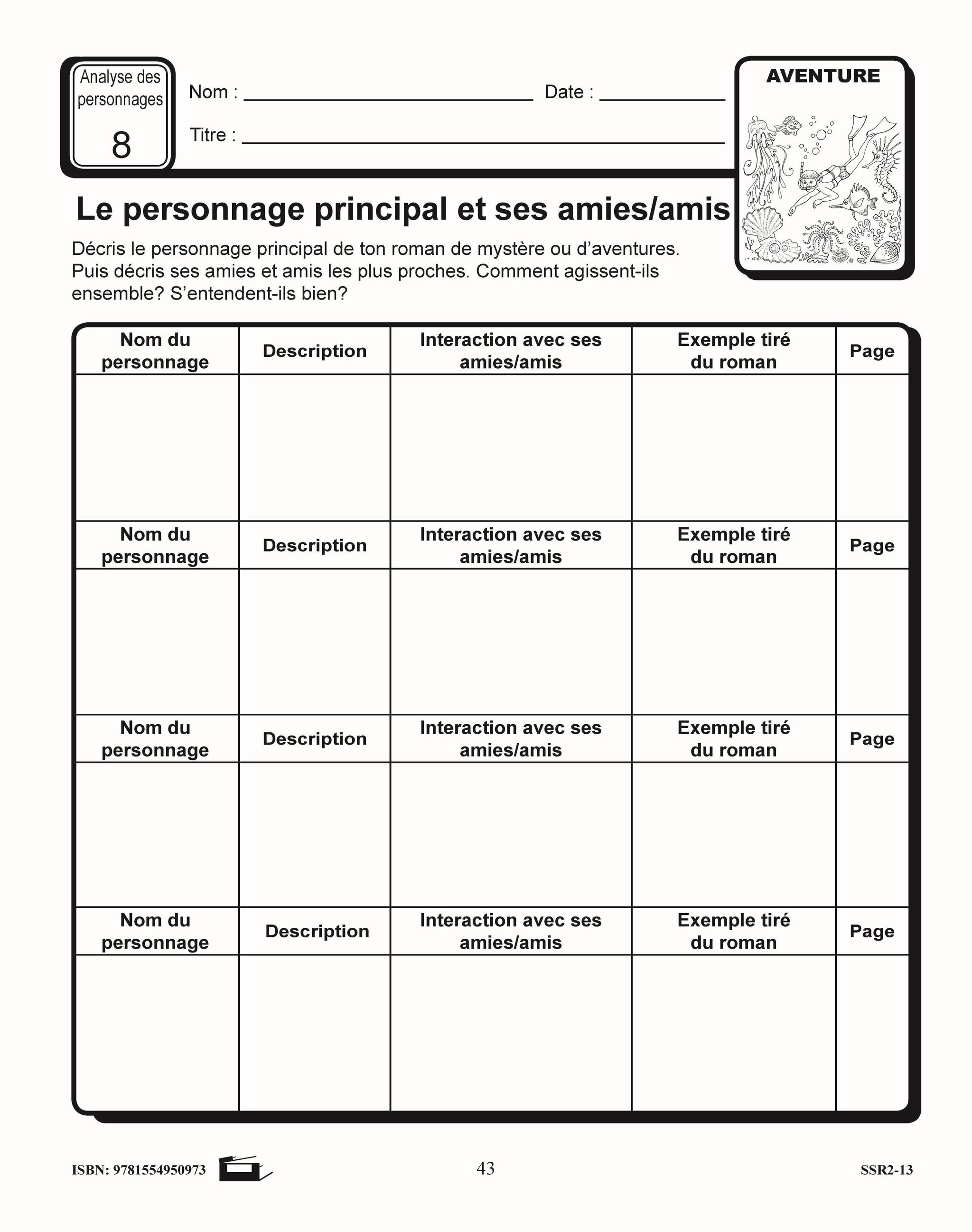 La littéracie par le mystère et l'aventure: Activités d'analyse des personnages 4e à 6e année