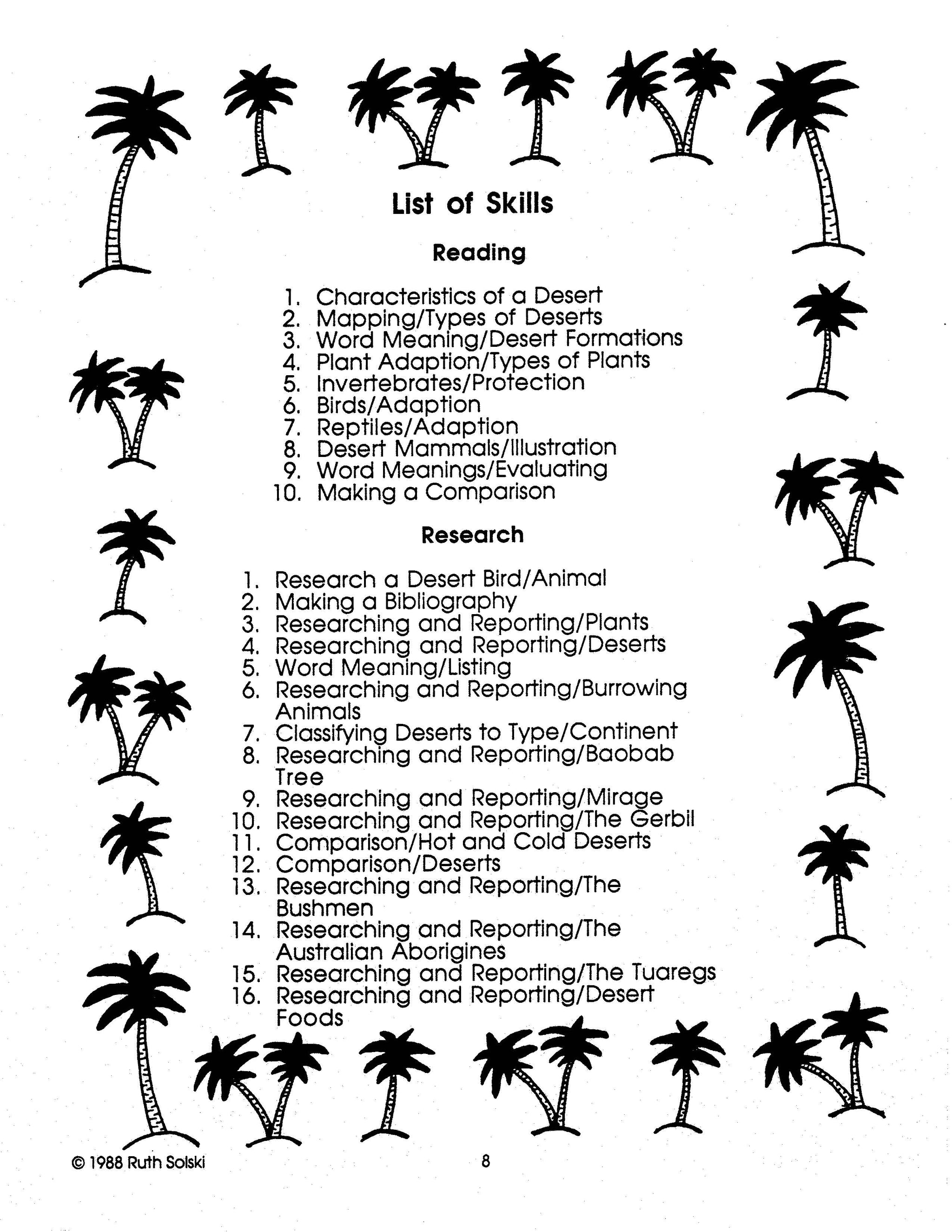 All About Deserts Grades 4-6