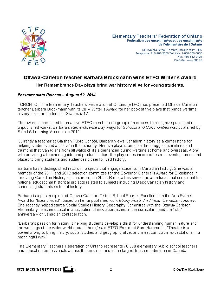 Remembrance Day Plays Grades 5-12