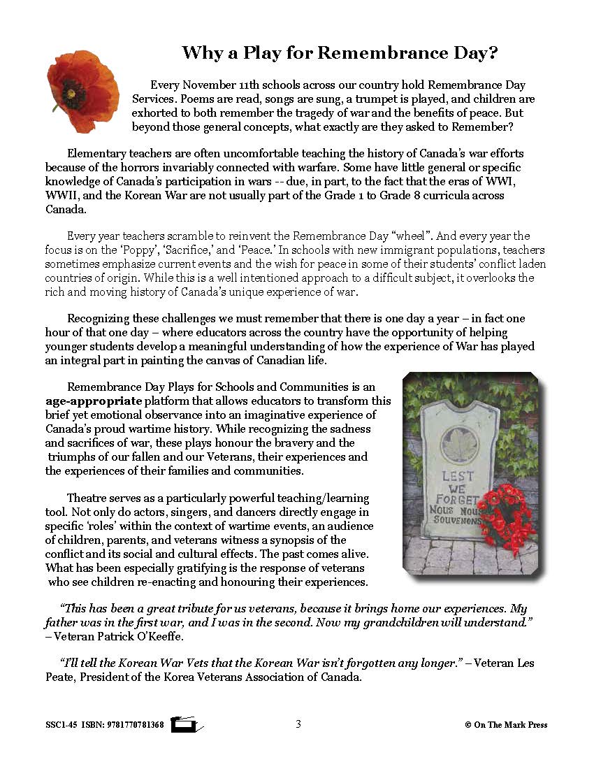 Remembrance Day Plays Grades 5-12