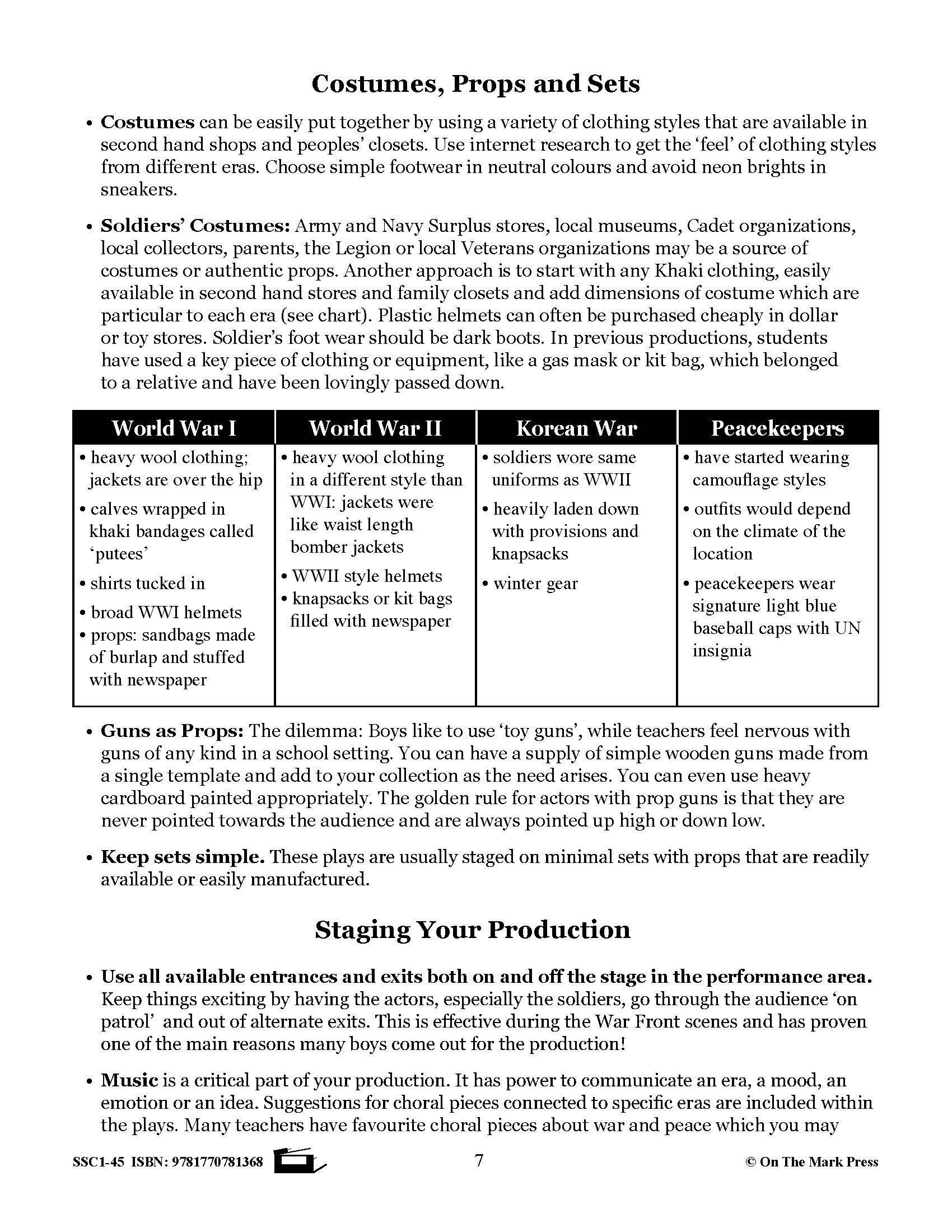 Remembrance Day Plays Grades 5-12