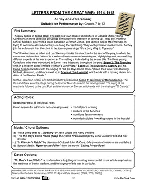 Remembrance Day Plays Grades 5-12