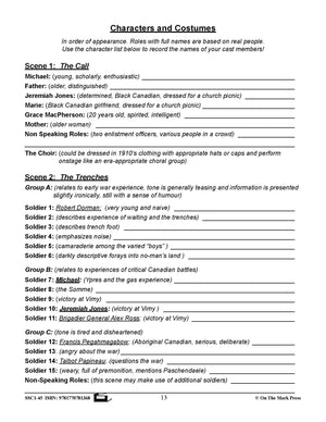 Remembrance Day Plays Grades 5-12