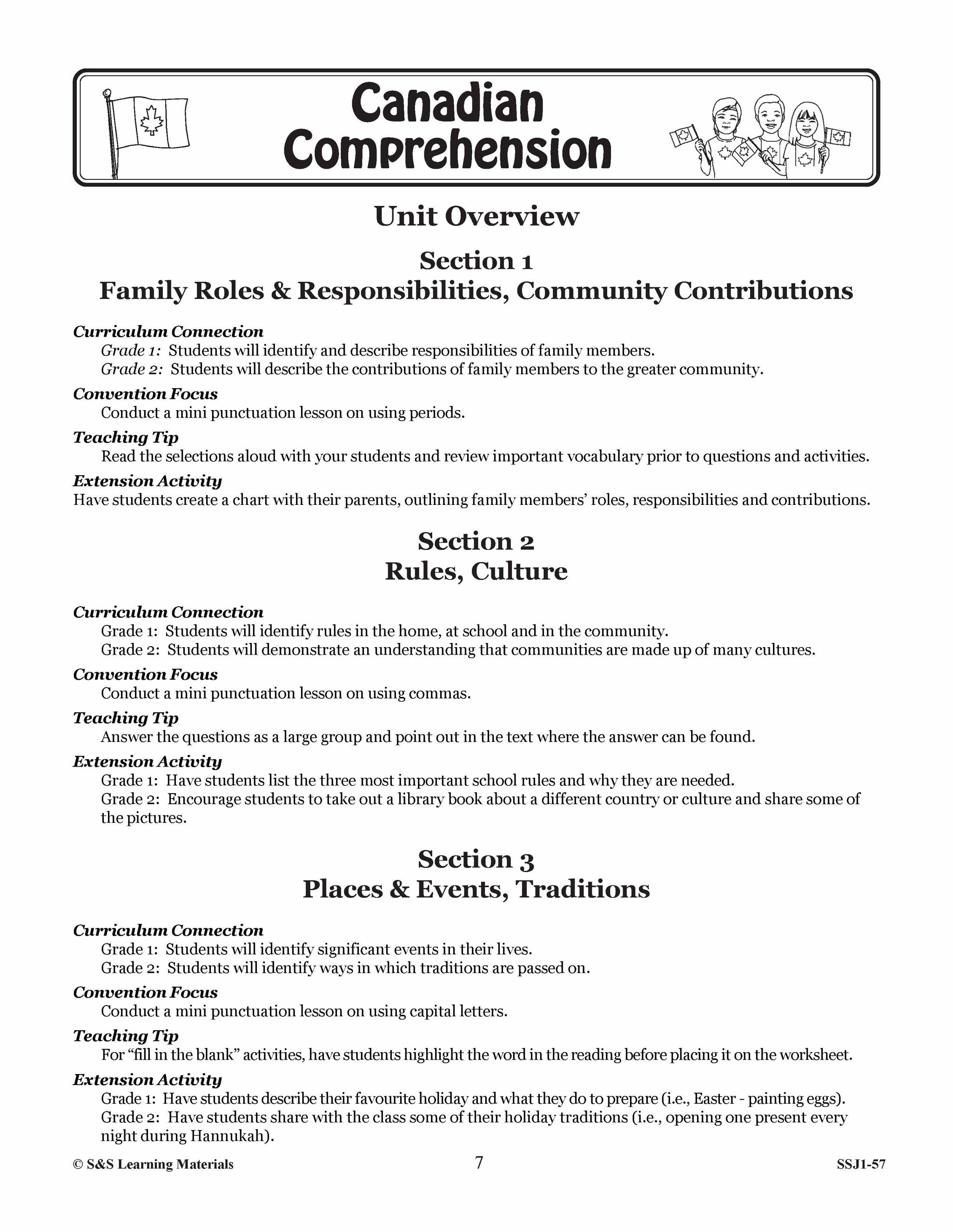 Canadian Community Rules And Cultures: Cdn Reading Comp. Gr. 1-2