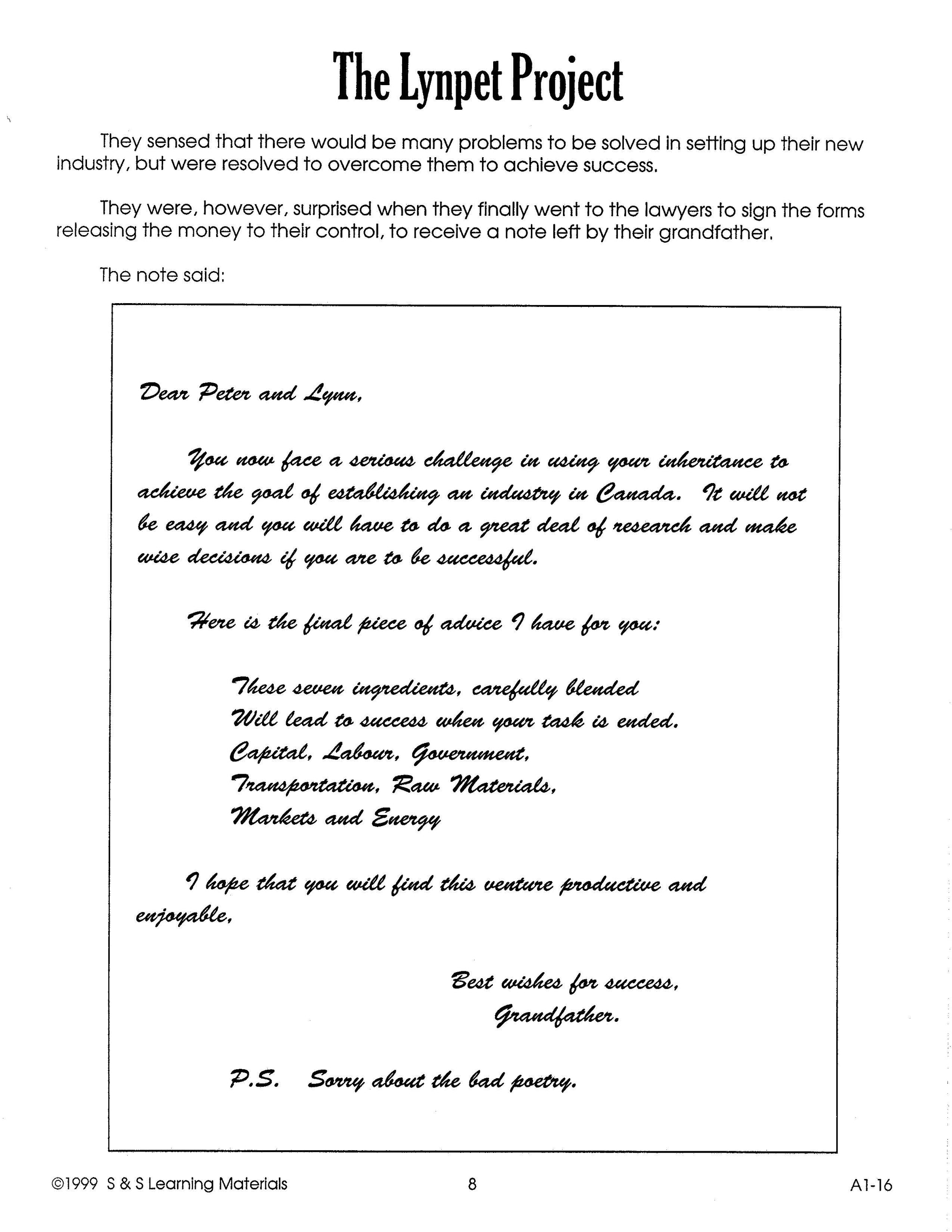 Development of Manufacturing Grade 7-8