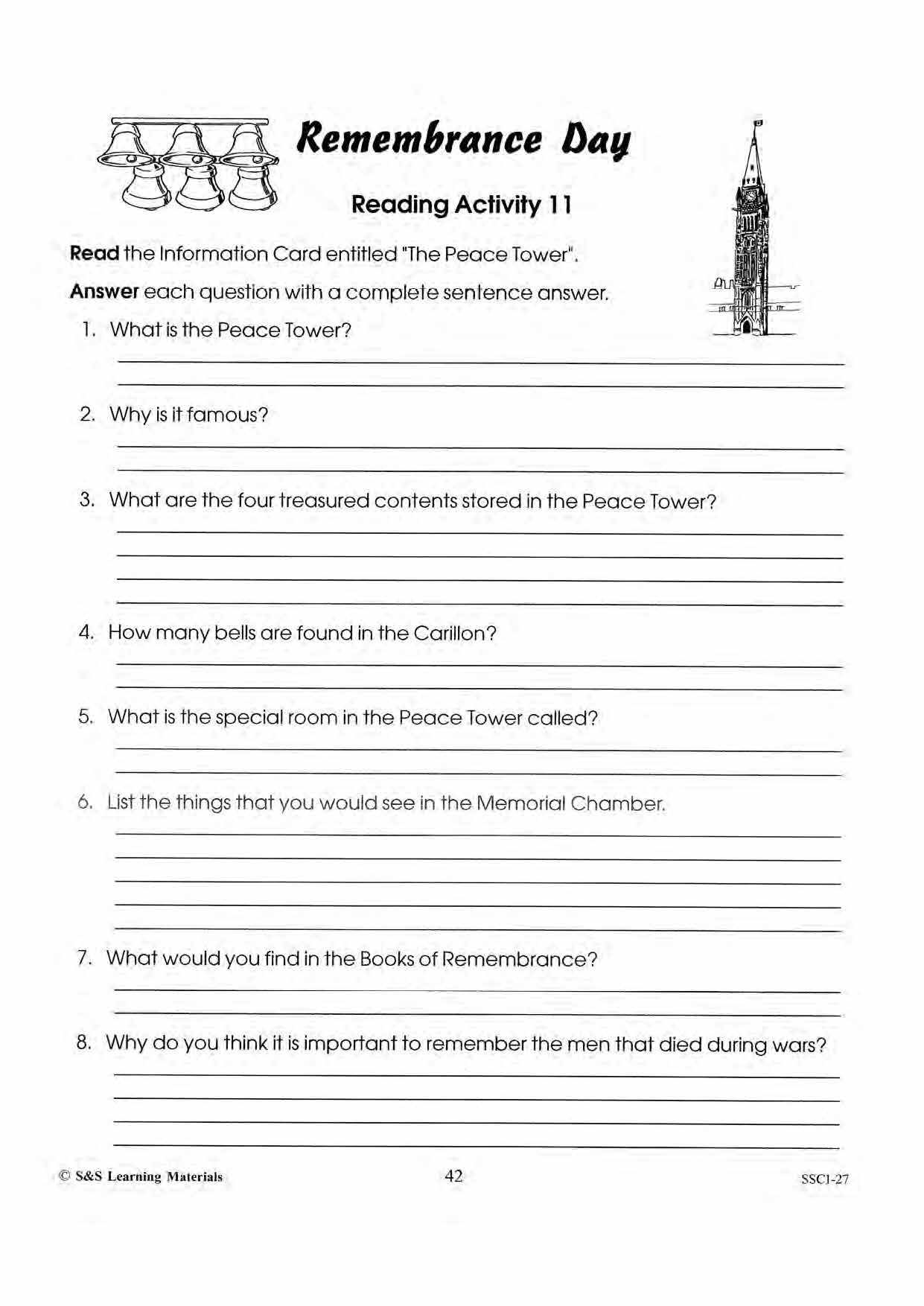 The Peace Tower Gr. 4-6