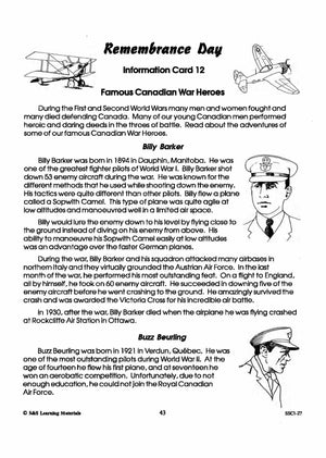 Famous Canadian War Heros from the First & Second World War Gr. 4-6