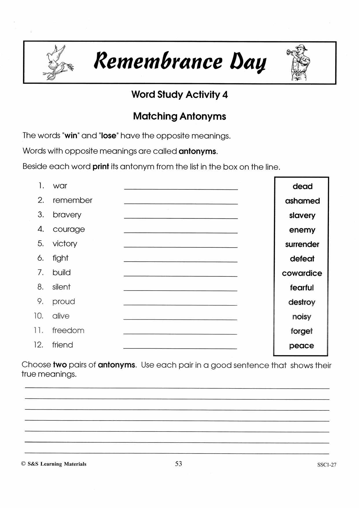 Lest We Forget Word Study Activities For Grades 4-6
