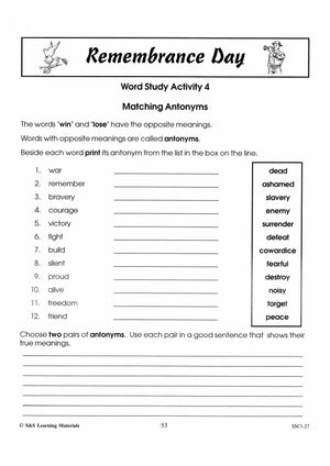 Lest We Forget Word Study Activities For Grades 4-6