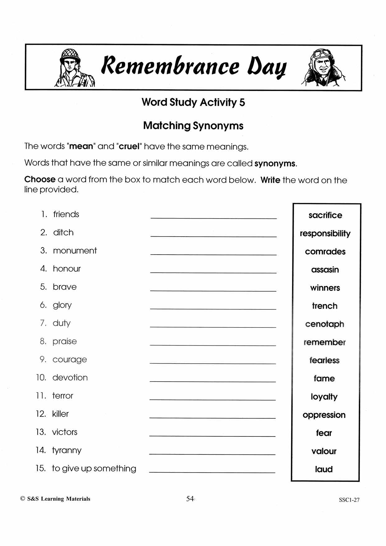 Lest We Forget Word Study Activities For Grades 4-6