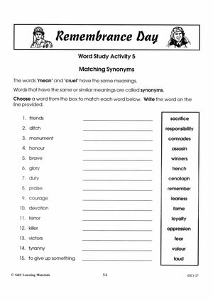 Lest We Forget Word Study Activities For Grades 4-6