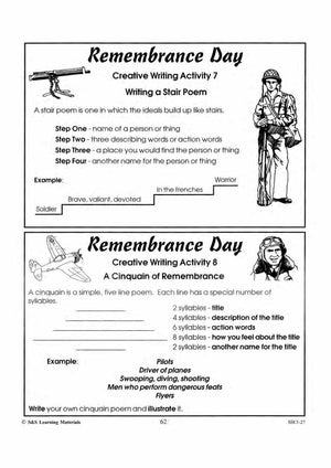 Remembrance Day Creative Writing Activities Gr. 4-6