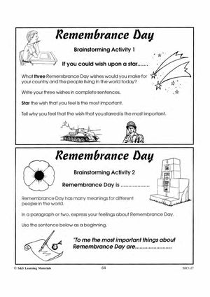 Lest We Forget Research & Brainstorming Activities Grades 4-6
