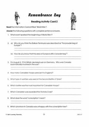 World War I: Important Dates, Fighting Condition & Consequences Reading Activity Grades 4-6