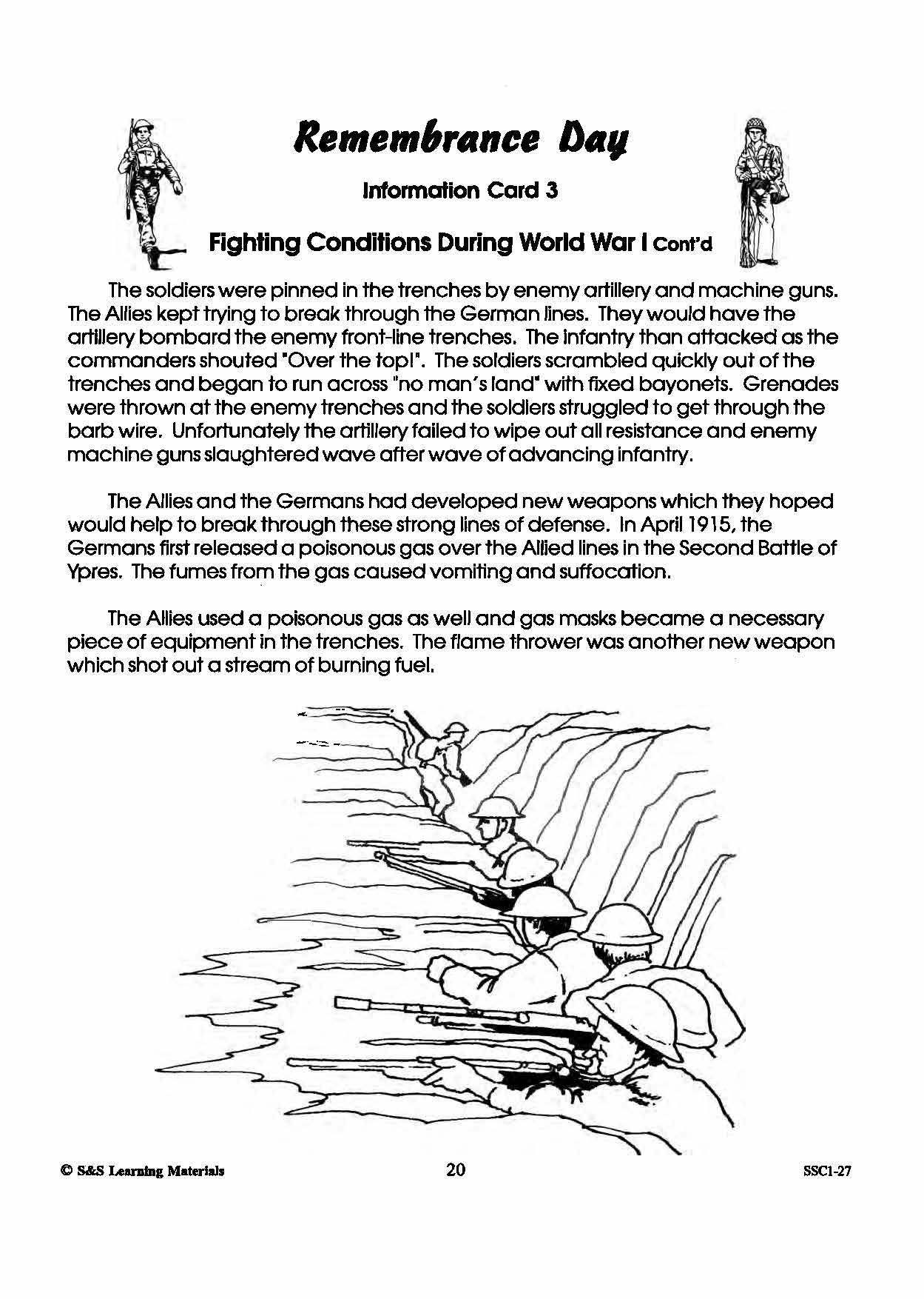 World War I: Important Dates, Fighting Condition & Consequences Reading Activity Grades 4-6