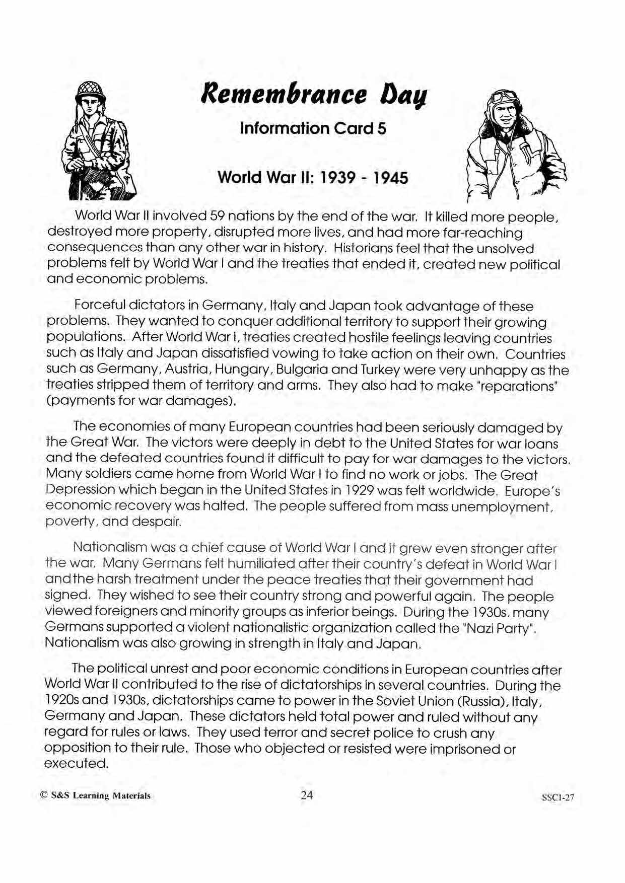 World War II: Information, Important Dates, The Allis & The Axis & Consequences Grades 4-6