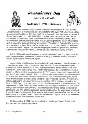 World War II: Information, Important Dates, The Allis & The Axis & Consequences Grades 4-6