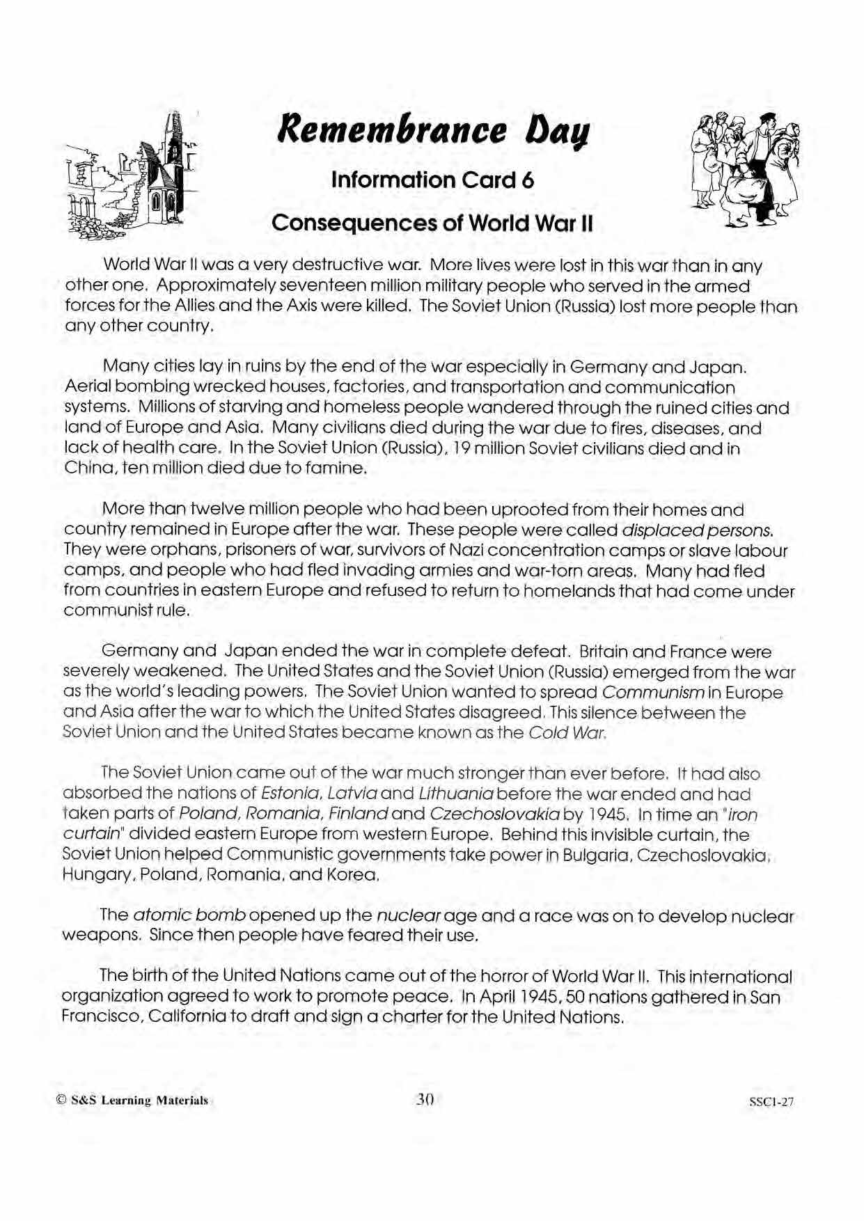 World War II: Information, Important Dates, The Allis & The Axis & Consequences Grades 4-6