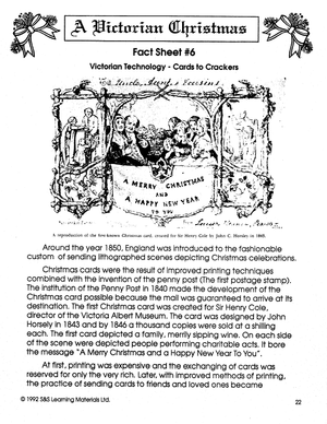 A Victorian Christmas Theme Grades 5-8