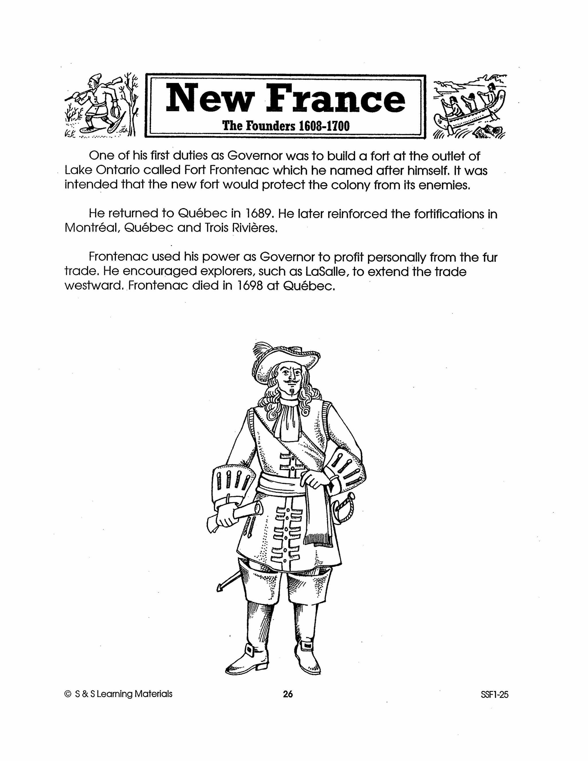 New France: The Founders 1608-1700: 10 Fact Sheets & Activities Gr. 7-8
