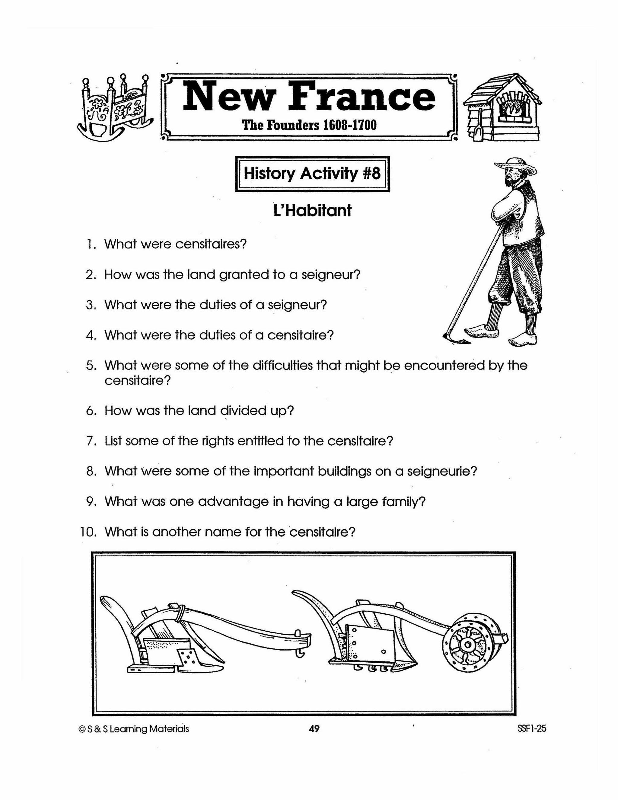 New France: The Founders 1608-1700: 10 Fact Sheets & Activities Gr. 7-8